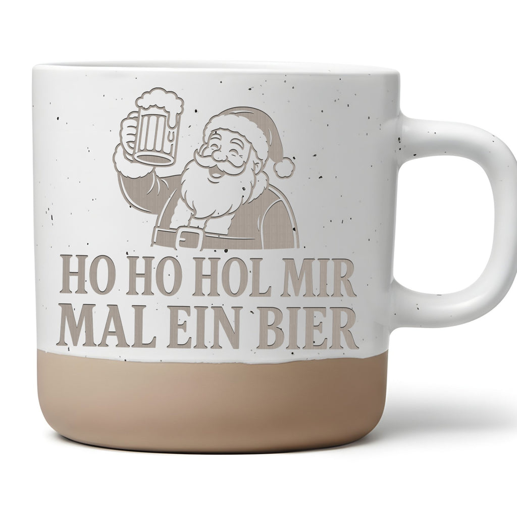 Weihnachtstasse Ho Hol mir mal ein Bier - Lustiges Geschenk für Biertr – Bild 1