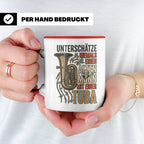 Tuba Tasse mit Spruch Alter Mann | Geschenk für Tubist, Opa, – Rot [farbe:rot]