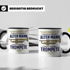 Trompeter Tasse alter Mann mit Trompete, Geschenk für Musike – Schwarz [farbe:schwarz]