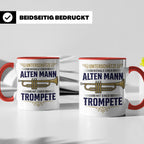 Trompeter Tasse alter Mann mit Trompete, Geschenk für Musike – Rot [farbe:rot]