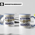 Trompeter Tasse alter Mann mit Trompete, Geschenk für Musike – Blau [farbe:blau]