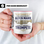 Trompeter Tasse alter Mann mit Trompete, Geschenk für Musike – Rosa [farbe:rosa]