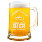 Lustiger Angler Bierkrug – Geschenk für Fischer & Hobbyangler – Angel Spruch Bierglas – Spaß Angeln Geschenk Männer