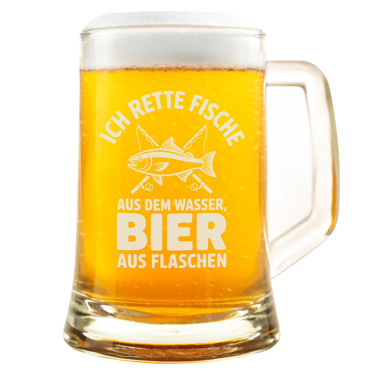 Lustiger Angler Bierkrug – Geschenk für Fischer & Hobbyangler – Angel Spruch Bierglas – Spaß Angeln Geschenk Männer