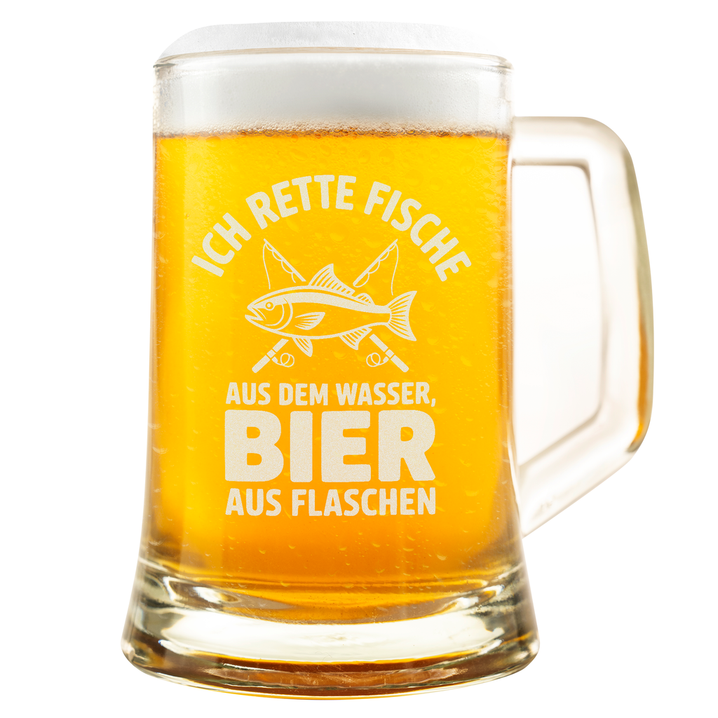 Lustiger Angler Bierkrug – Geschenk für Fischer & Hobbyangler – Angel Spruch Bierglas – Spaß Angeln Geschenk Männer