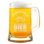 Lustiger Angler Bierkrug – Geschenk für Fischer & Hobbyangler – Angel Spruch Bierglas – Spaß Angeln Geschenk Männer