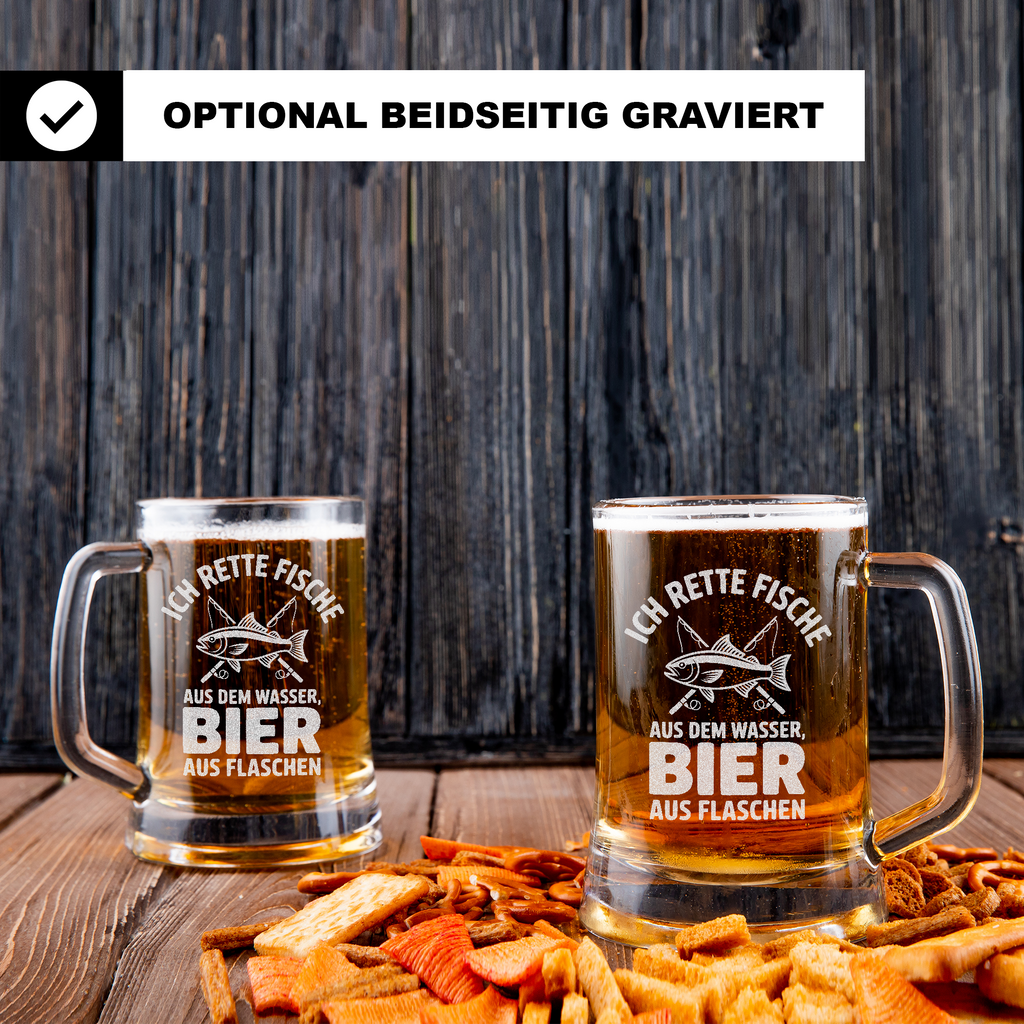 Lustiger Angler Bierkrug – Geschenk für Fischer & Hobbyangler – Angel Spruch Bierglas – Spaß Angeln Geschenk Männer