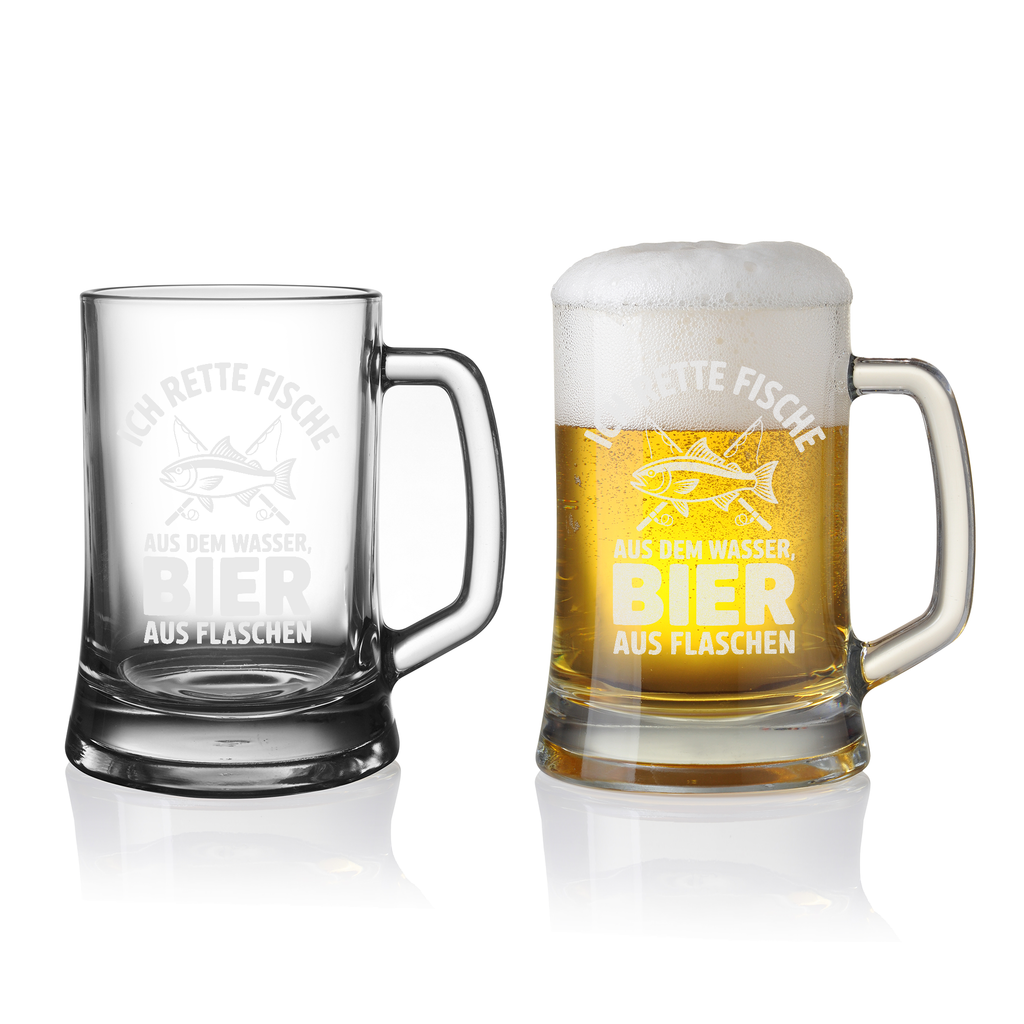 Lustiger Angler Bierkrug – Geschenk für Fischer & Hobbyangler – Angel Spruch Bierglas – Spaß Angeln Geschenk Männer