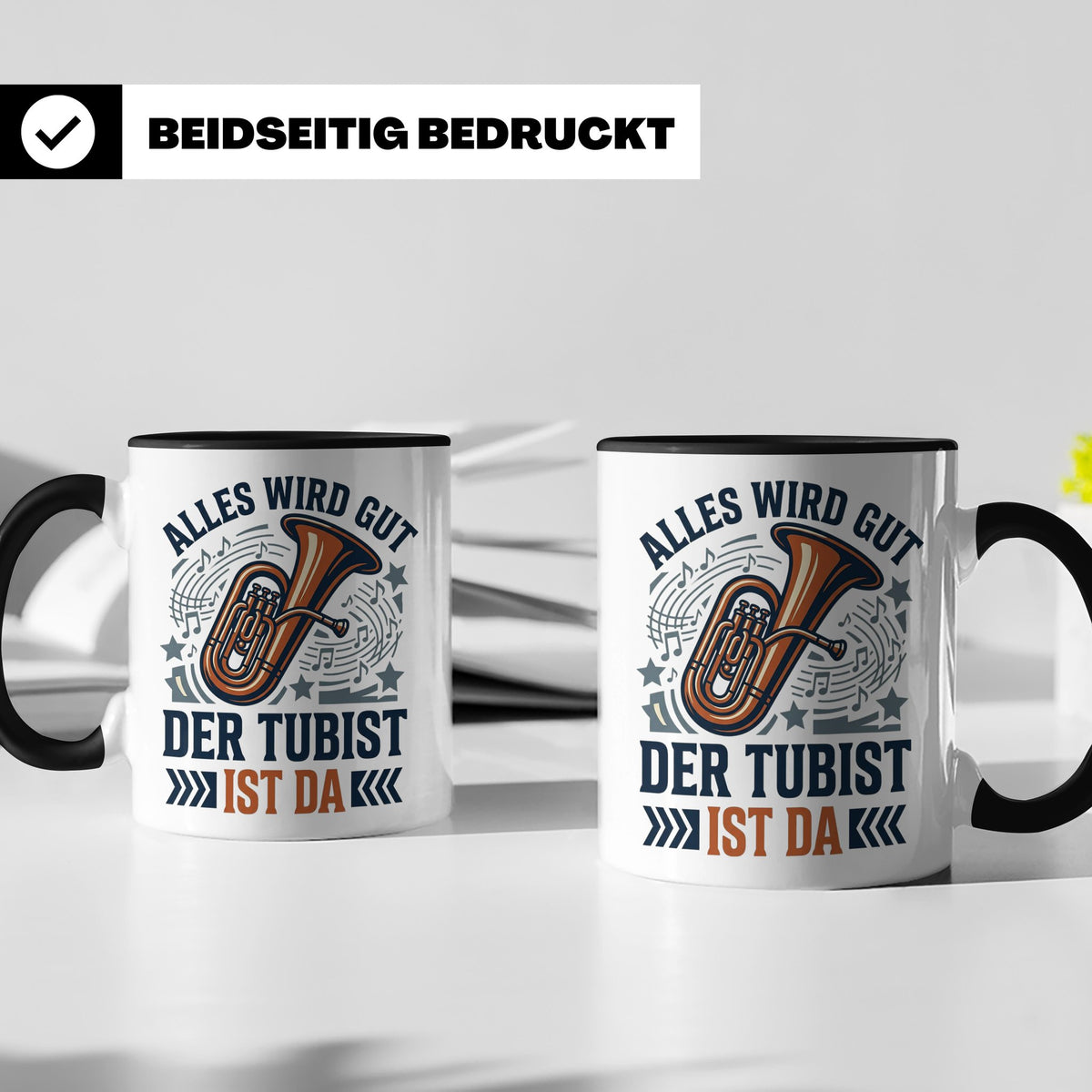 Tubist Tasse mit Spruch 'Alles wird gut' Geschenk für Blasmu – Schwarz [farbe:schwarz]