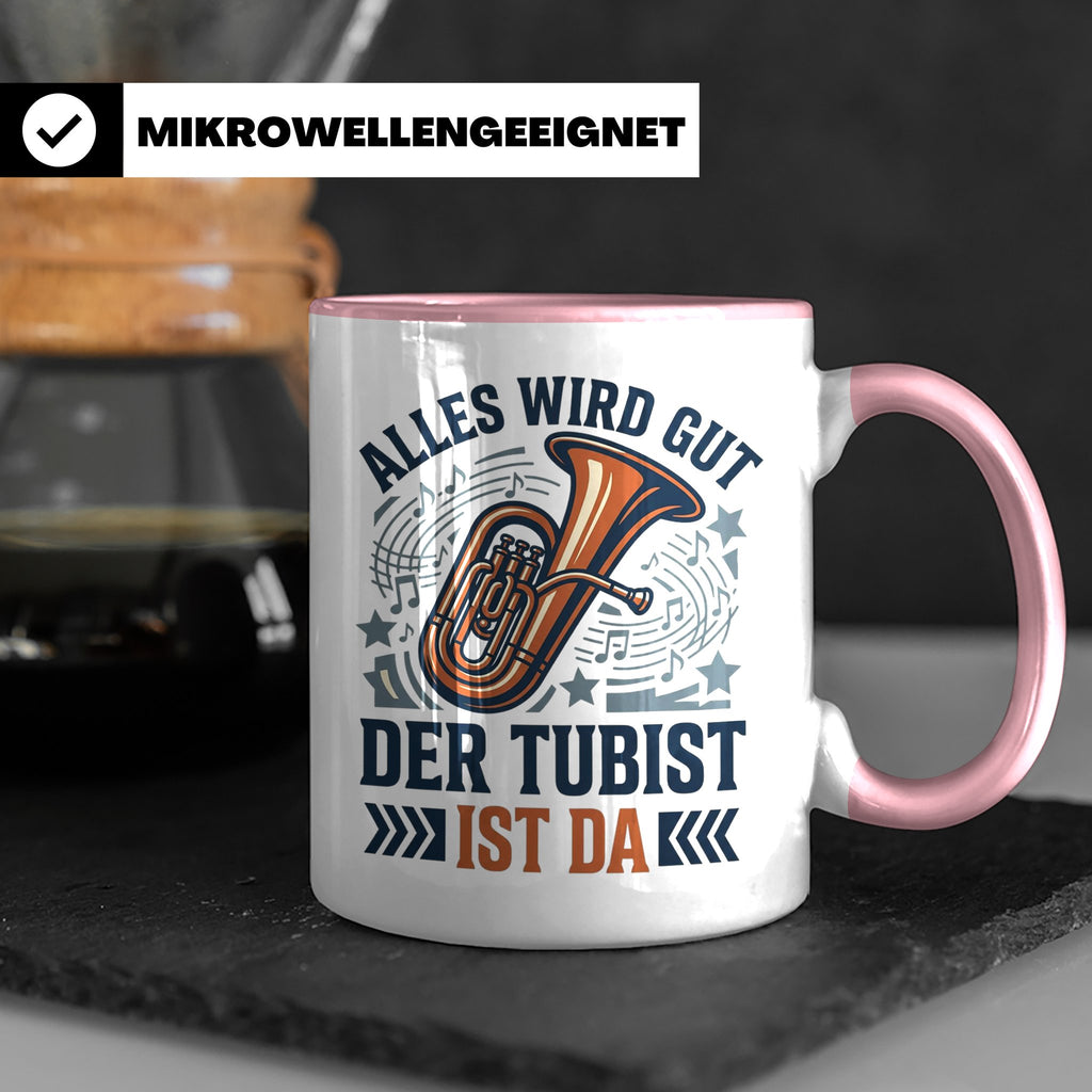 Tubist Tasse mit Spruch 'Alles wird gut' Geschenk für Blasmu – Rosa [farbe:rosa]