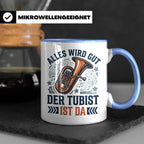 Tubist Tasse mit Spruch 'Alles wird gut' Geschenk für Blasmu – Blau [farbe:blau]