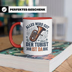 Tubist Tasse mit Spruch 'Alles wird gut' Geschenk für Blasmu – Rot [farbe:rot]