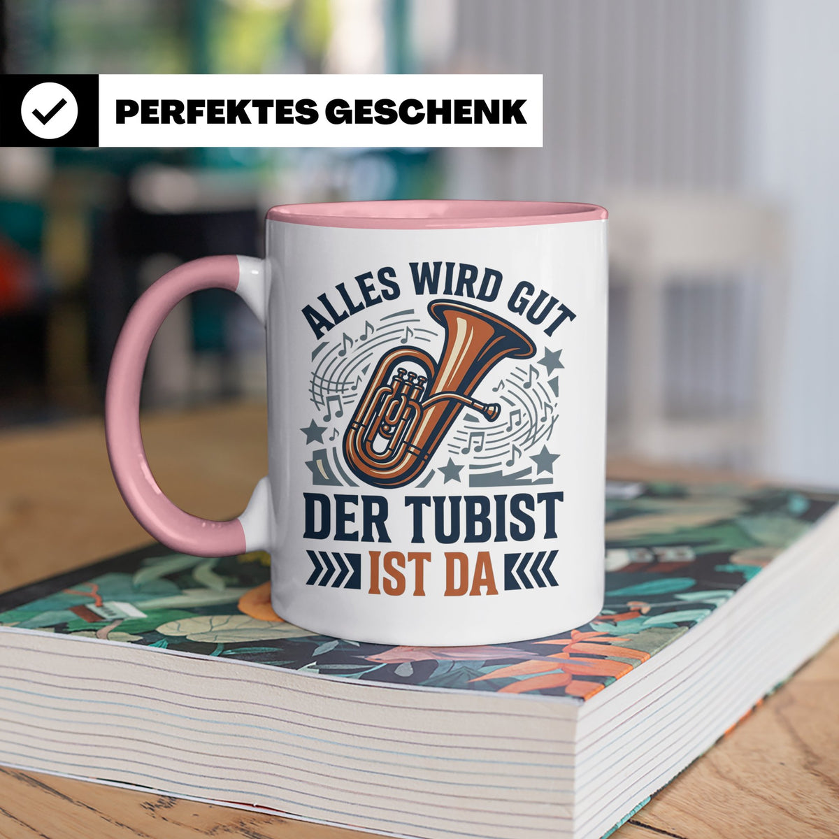 Tubist Tasse mit Spruch 'Alles wird gut' Geschenk für Blasmu – Rosa [farbe:rosa]