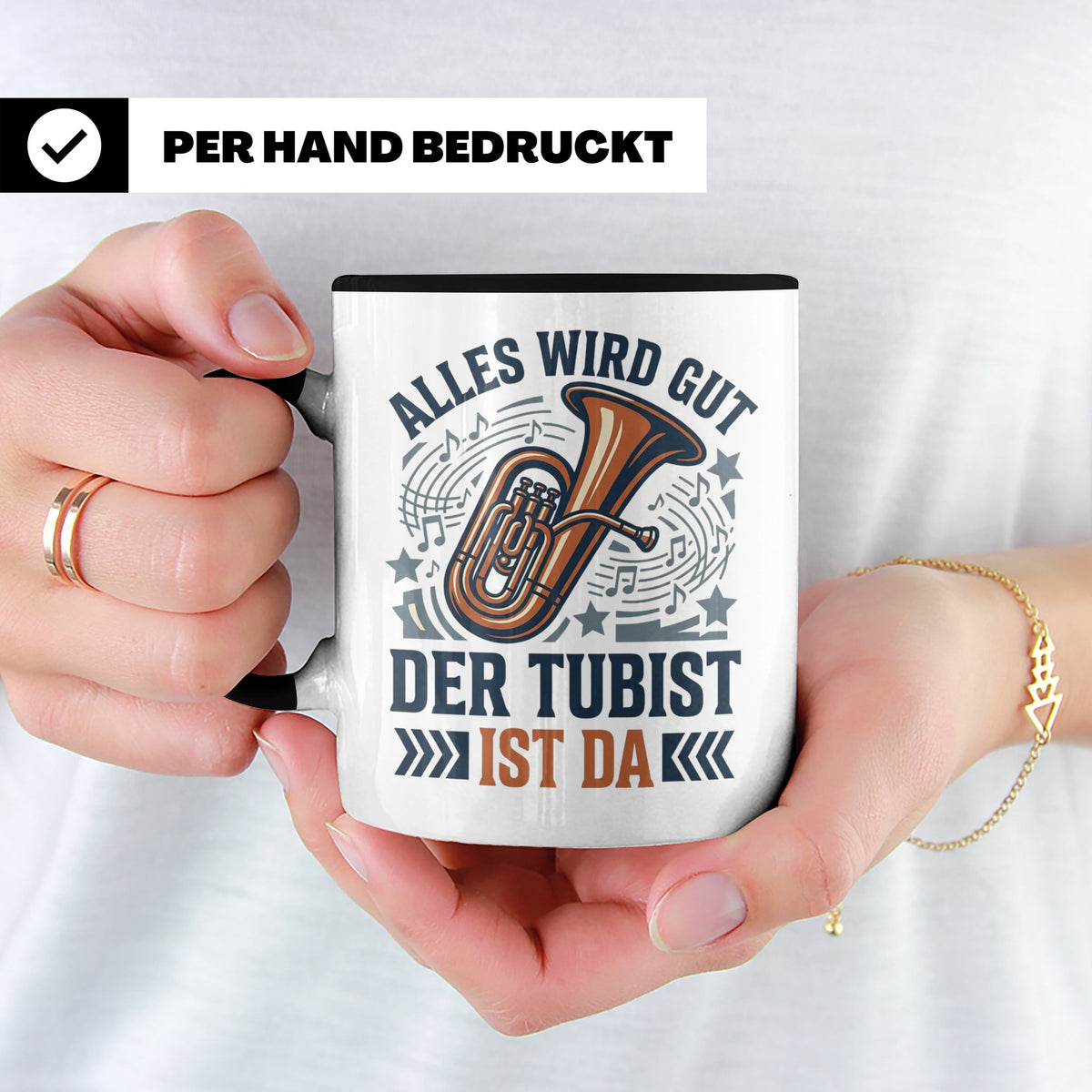 Tubist Tasse mit Spruch 'Alles wird gut' Geschenk für Blasmu – Schwarz [farbe:schwarz]