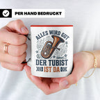 Tubist Tasse mit Spruch 'Alles wird gut' Geschenk für Blasmu – Rot [farbe:rot]
