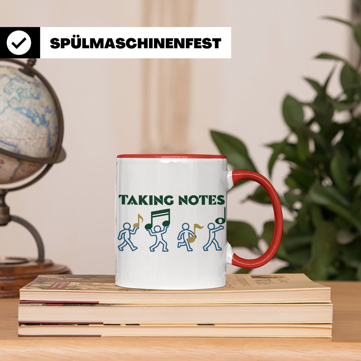 Musiker Tasse Taking Notes lustiger Kaffeebecher Musiklehrer – Rot [farbe:rot]