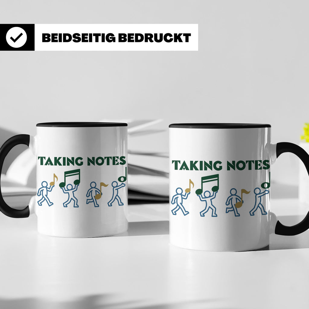 Musiker Tasse Taking Notes lustiger Kaffeebecher Musiklehrer – Schwarz [farbe:schwarz]