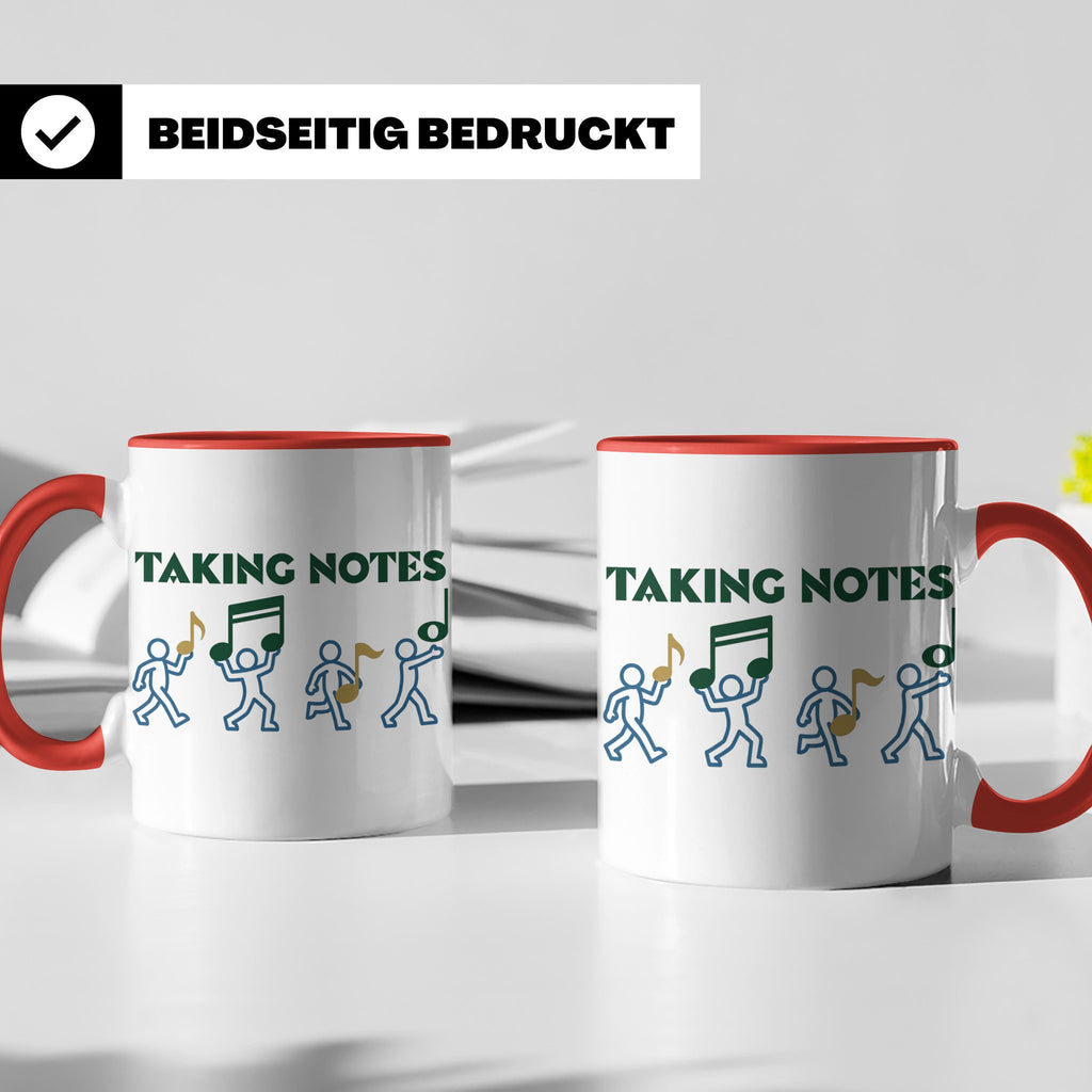 Musiker Tasse Taking Notes lustiger Kaffeebecher Musiklehrer – Rot [farbe:rot]