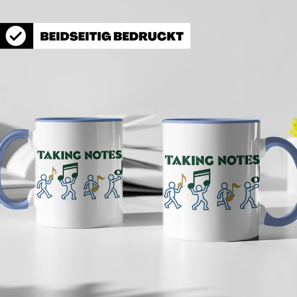Musiker Tasse Taking Notes lustiger Kaffeebecher Musiklehrer – Blau [farbe:blau]