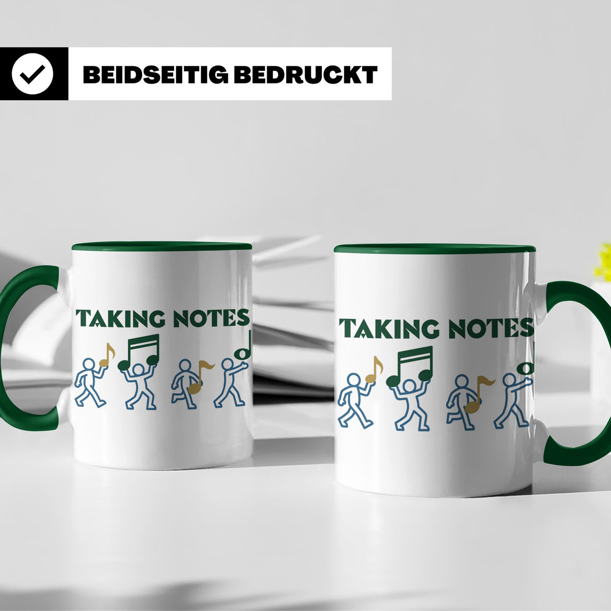 Musiker Tasse Taking Notes lustiger Kaffeebecher Musiklehrer – Grün [farbe:grün]
