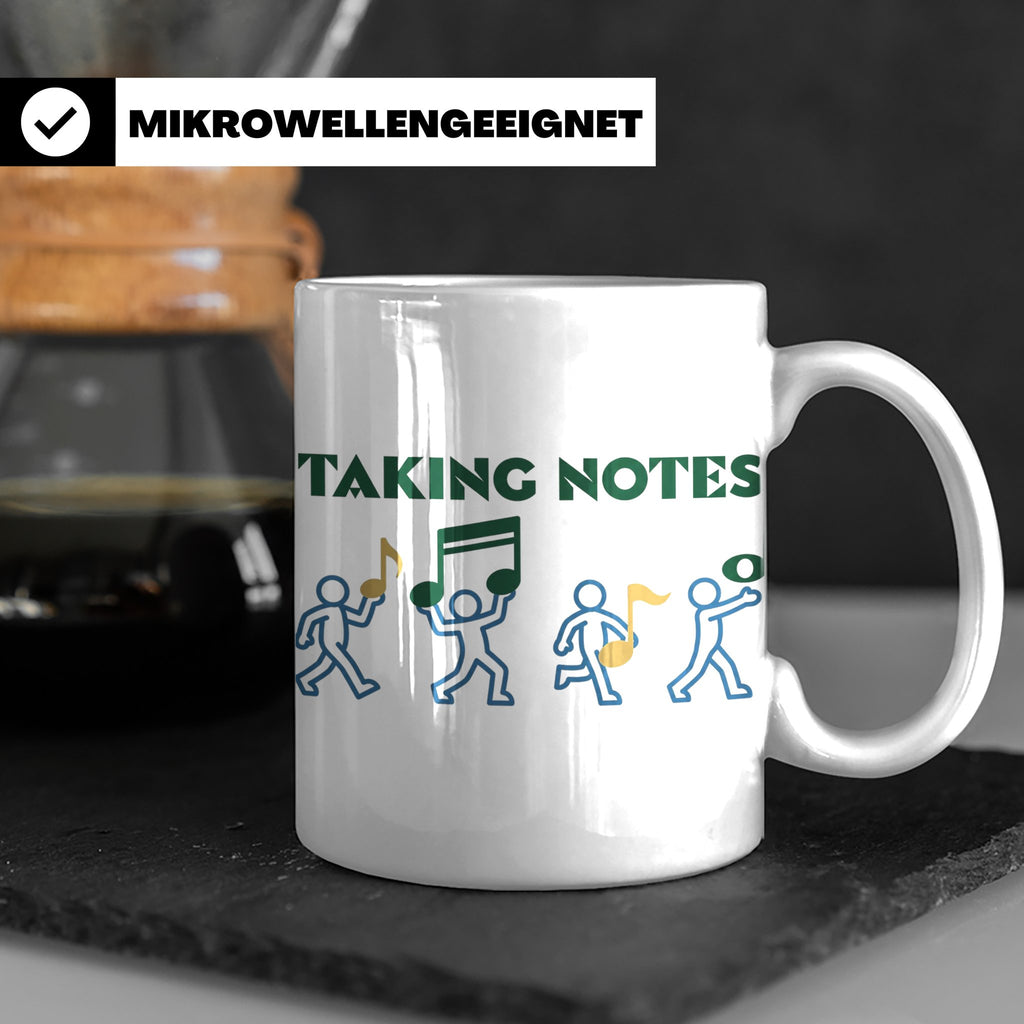 Musiker Tasse Taking Notes lustiger Kaffeebecher Musiklehrer – Weiß [farbe:weiß]