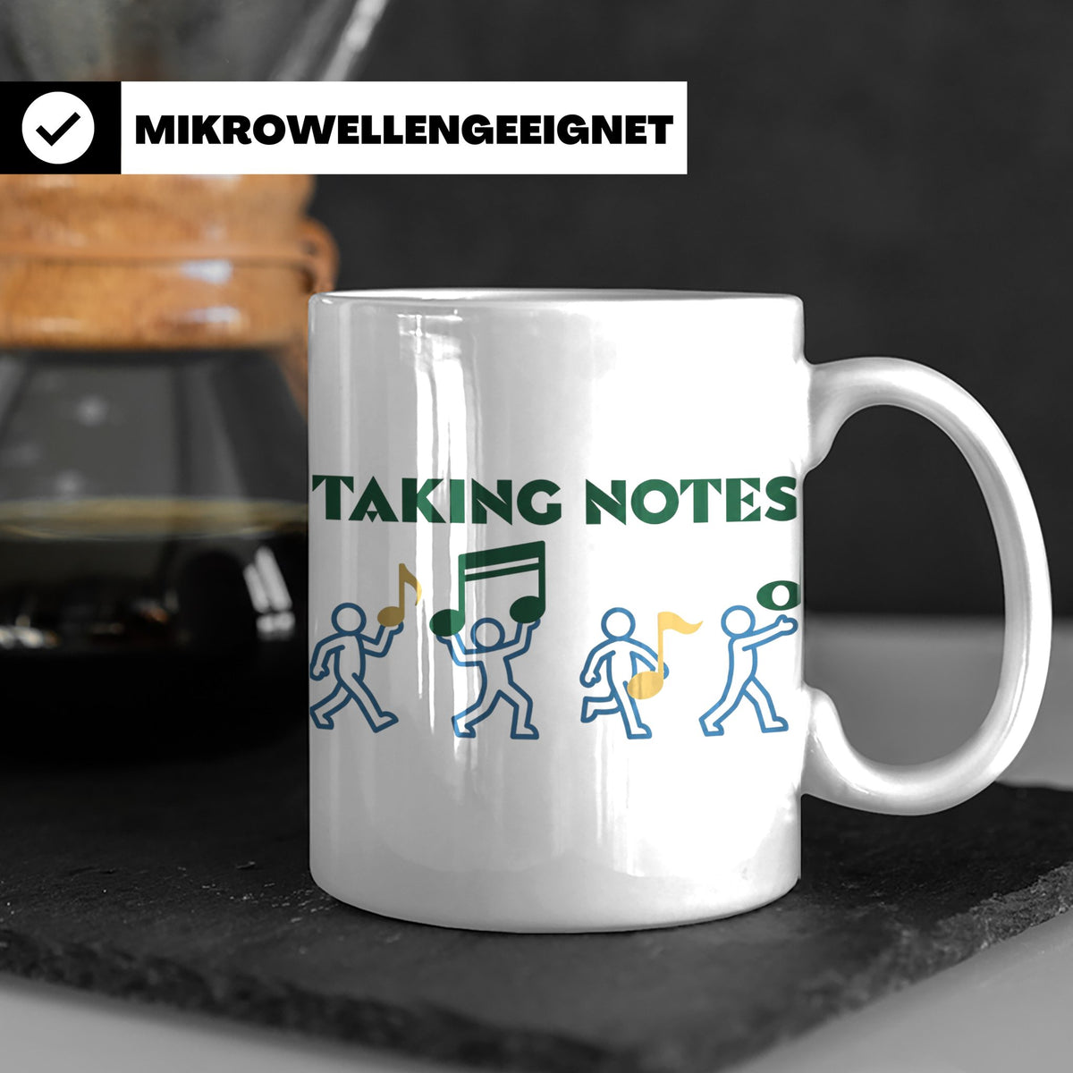 Musiker Tasse Taking Notes lustiger Kaffeebecher Musiklehrer – Weiß [farbe:weiß]