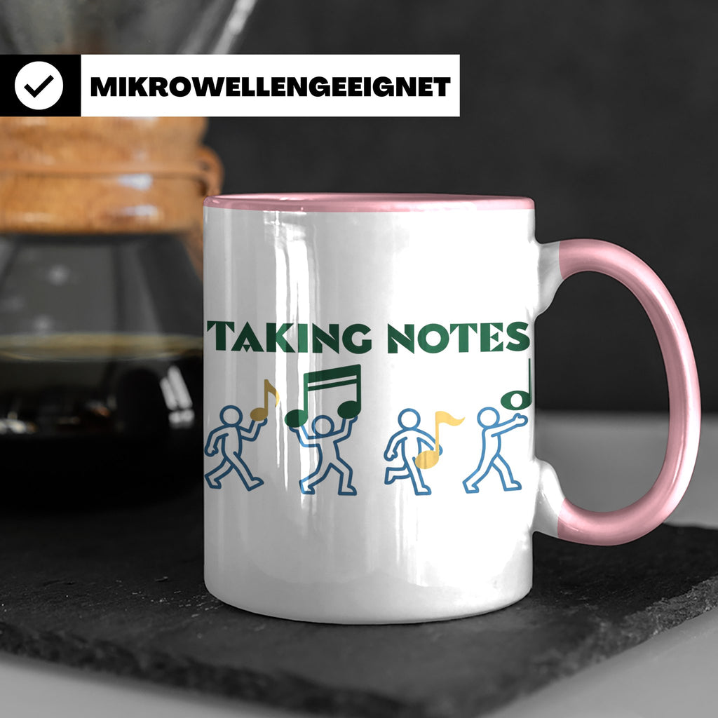 Musiker Tasse Taking Notes lustiger Kaffeebecher Musiklehrer – Rosa [farbe:rosa]