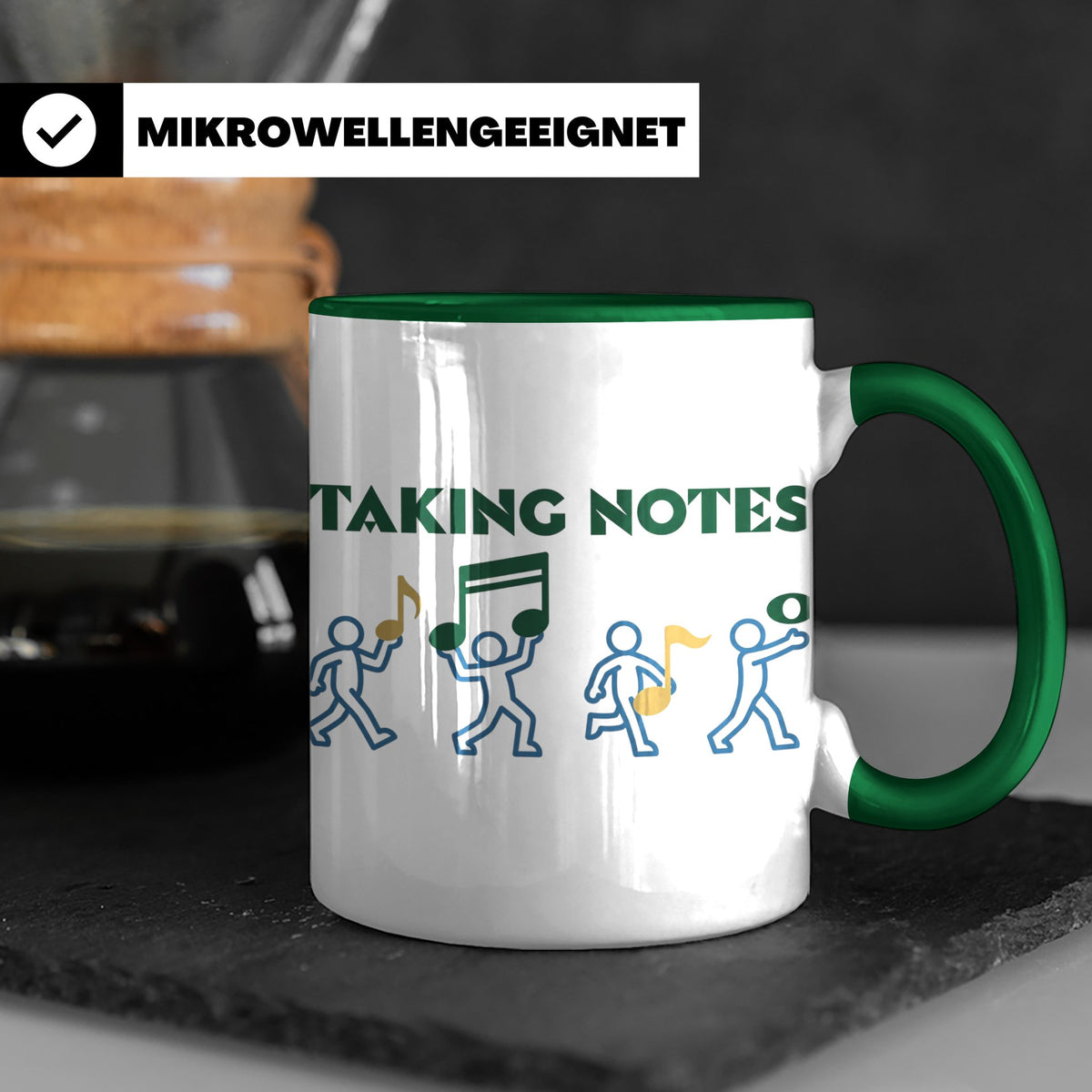 Musiker Tasse Taking Notes lustiger Kaffeebecher Musiklehrer – Grün [farbe:grün]