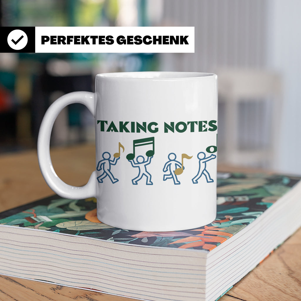 Musiker Tasse Taking Notes lustiger Kaffeebecher Musiklehrer – Weiß [farbe:weiß]