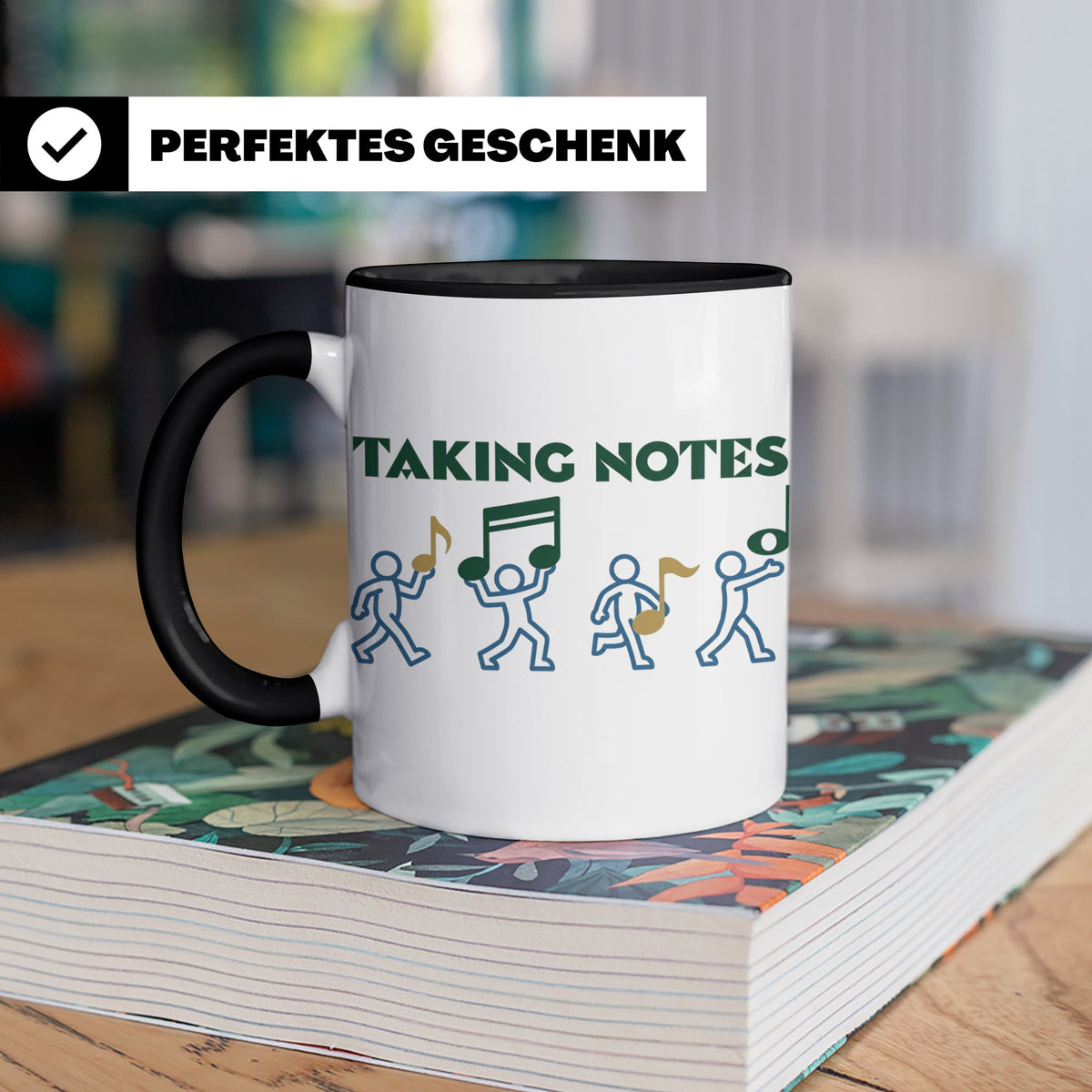 Musiker Tasse Taking Notes lustiger Kaffeebecher Musiklehrer – Schwarz [farbe:schwarz]