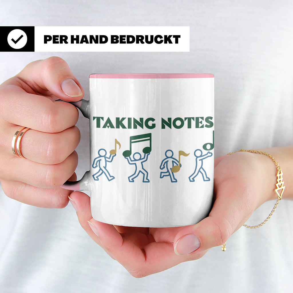 Musiker Tasse Taking Notes lustiger Kaffeebecher Musiklehrer – Rosa [farbe:rosa]