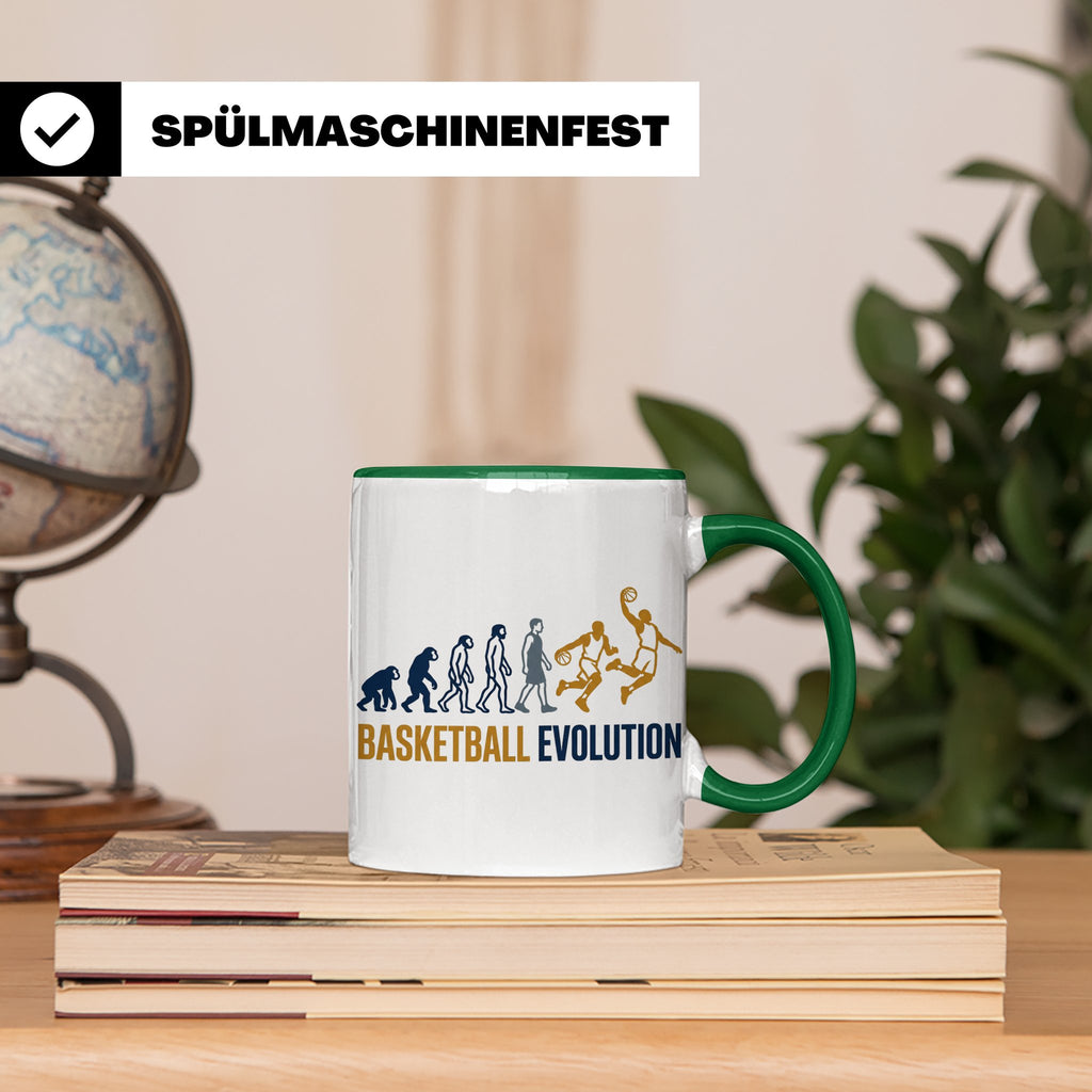 Basketball Evolution Tasse für Spieler, Fans & Trainer. Lust – Grün [farbe:grün]