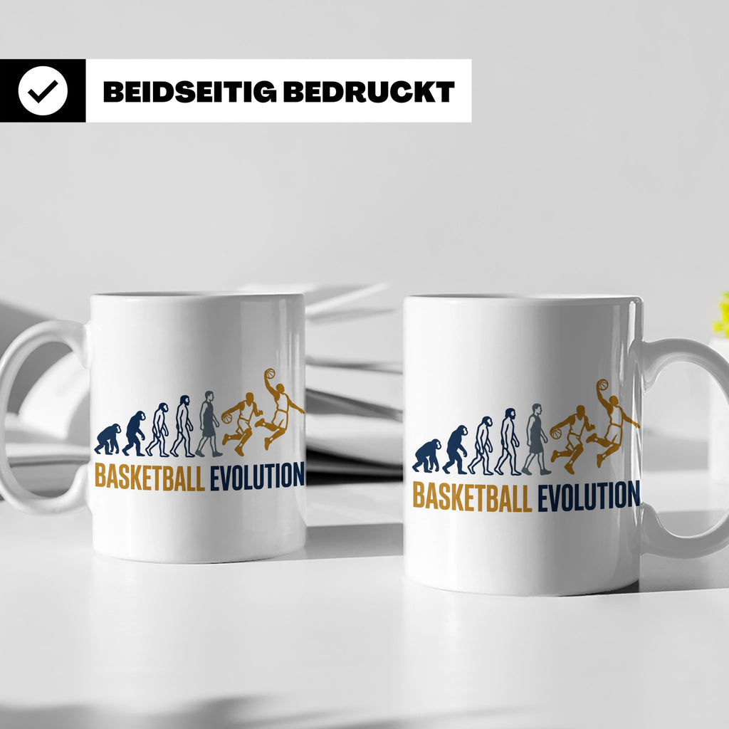 Basketball Evolution Tasse für Spieler, Fans & Trainer. Lust – Weiß [farbe:weiß]