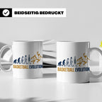 Basketball Evolution Tasse für Spieler, Fans & Trainer. Lust – Weiß [farbe:weiß]