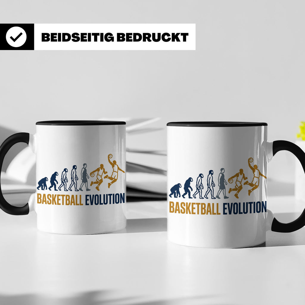 Basketball Evolution Tasse für Spieler, Fans & Trainer. Lust – Schwarz [farbe:schwarz]
