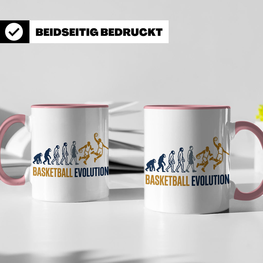Basketball Evolution Tasse für Spieler, Fans & Trainer. Lust – Rosa [farbe:rosa]