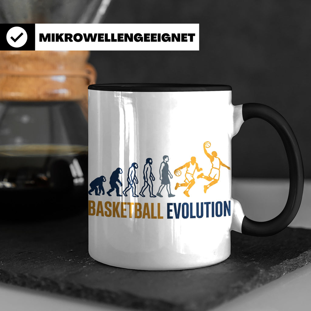 Basketball Evolution Tasse für Spieler, Fans & Trainer. Lust – Schwarz [farbe:schwarz]