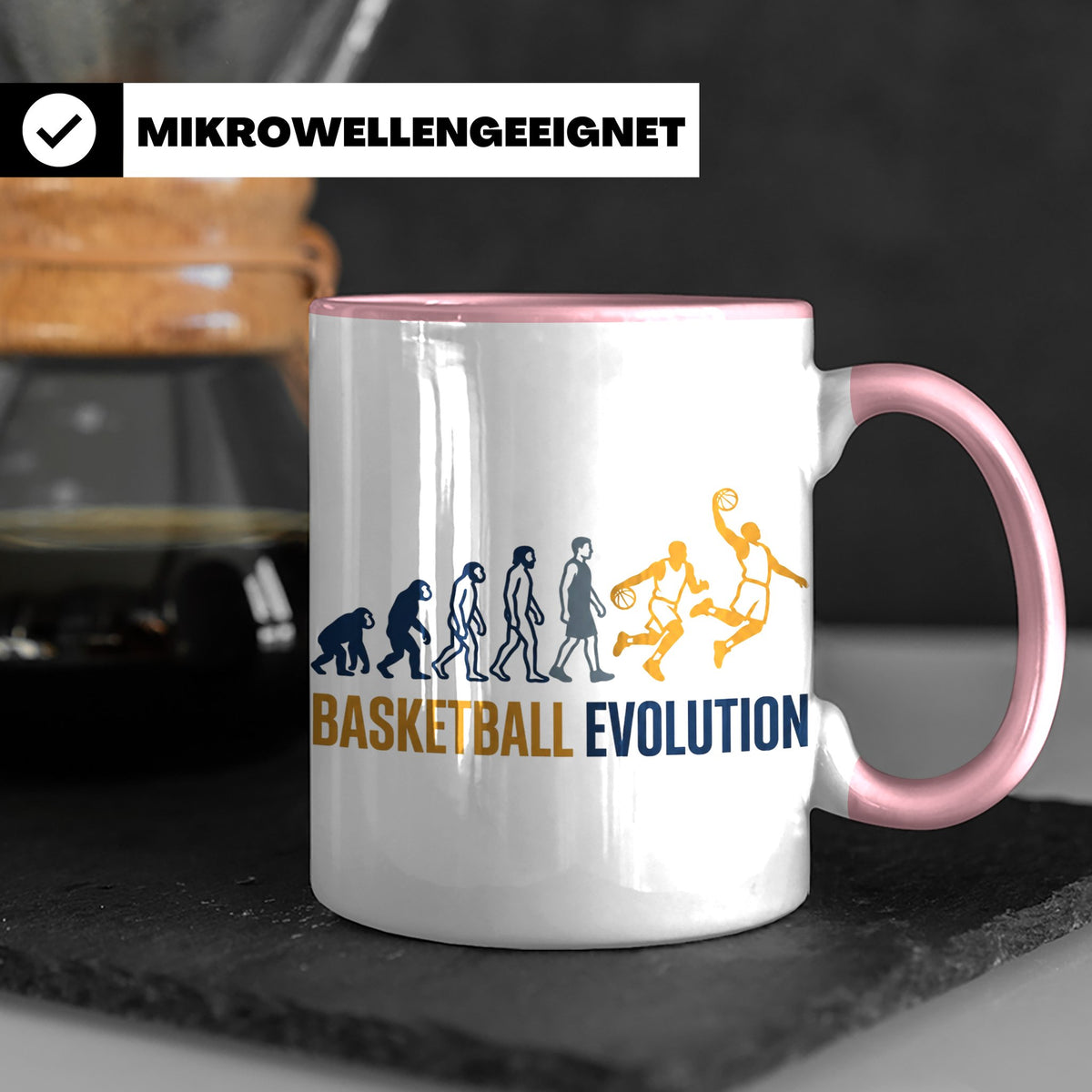 Basketball Evolution Tasse für Spieler, Fans & Trainer. Lust – Rosa [farbe:rosa]
