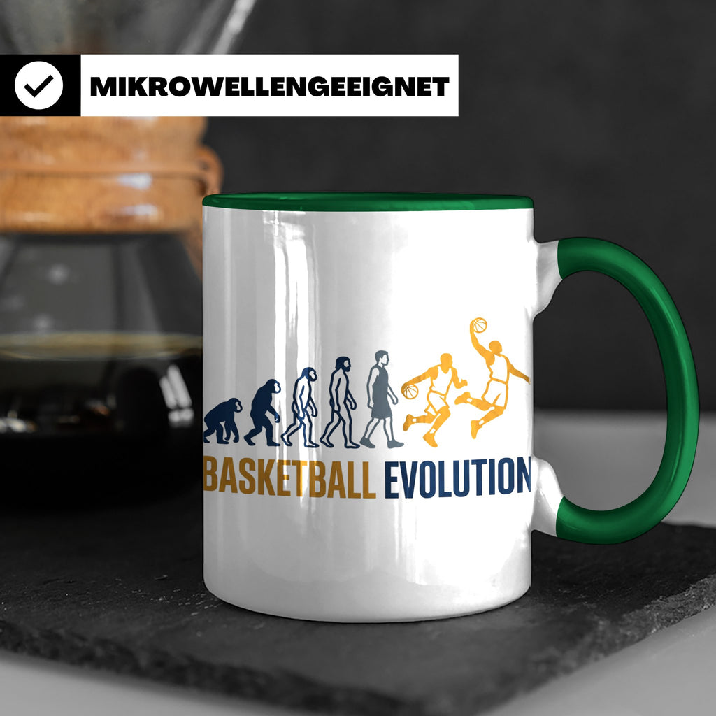 Basketball Evolution Tasse für Spieler, Fans & Trainer. Lust – Grün [farbe:grün]