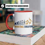 Basketball Evolution Tasse für Spieler, Fans & Trainer. Lust – Rot [farbe:rot]