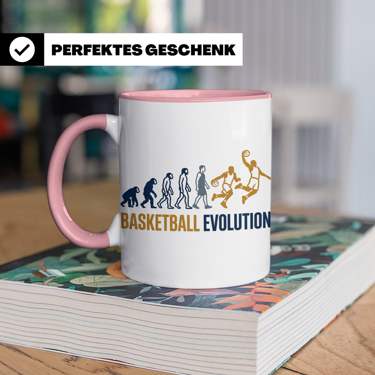 Basketball Evolution Tasse für Spieler, Fans & Trainer. Lust – Rosa [farbe:rosa]