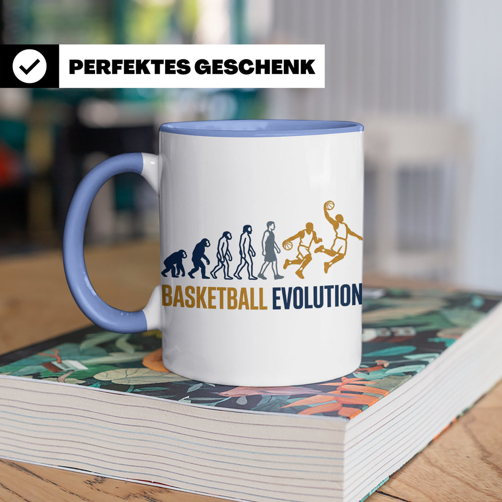 Basketball Evolution Tasse für Spieler, Fans & Trainer. Lust – Blau [farbe:blau]