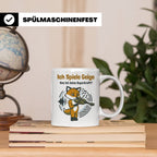 Geiger Tasse Ich spiele Geige Superkraft Fuchs Motiv, lustig – Weiß [farbe:weiß]