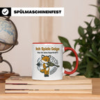 Geiger Tasse Ich spiele Geige Superkraft Fuchs Motiv, lustig – Rot [farbe:rot]