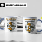 Geiger Tasse Ich spiele Geige Superkraft Fuchs Motiv, lustig – Blau [farbe:blau]