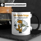 Geiger Tasse Ich spiele Geige Superkraft Fuchs Motiv, lustig – Schwarz [farbe:schwarz]
