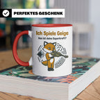 Geiger Tasse Ich spiele Geige Superkraft Fuchs Motiv, lustig – Rot [farbe:rot]