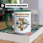 Geiger Tasse Ich spiele Geige Superkraft Fuchs Motiv, lustig – Grün [farbe:grün]