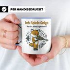 Geiger Tasse Ich spiele Geige Superkraft Fuchs Motiv, lustig – Blau [farbe:blau]