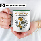 Geiger Tasse Ich spiele Geige Superkraft Fuchs Motiv, lustig – Grün [farbe:grün]
